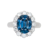 Estate Sapphire 4.48 ct Thailand Heated (GIA) and Diamond 1.36 cttw Ring 15243