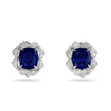 Estate Sapphire No Heat Madagascar (AGL) and Diamond Halo Earrings 15247