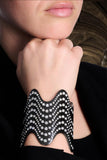 Italian Designer Paola Brussino  44.51cttw Diamond and 18Kt Black Gold Wide Cuff Bangle