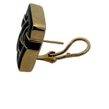 Designer Angela Cummings Black Enamel and 18Kt Yellow Gold Weave Earrings