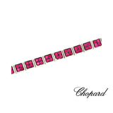 New Chopard "Ice Cube Collection" Fine 1.65 cttw Ruby 18K White Gold Bracelet MSRP $23790 14509