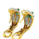 New Designer Prestige 1.56 cttw Emerald 2.16 cttw Diamond Drop Earrings 13769