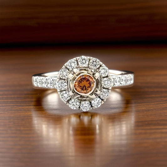 Maya Lianna 1.05 cttw Diamond Ring Natural Fancy Orange Center 14885