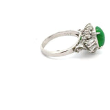 Estate 2.00 ct Jadeite Diamond Platinum Ring 14820