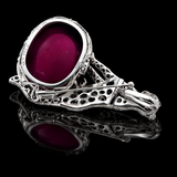 Estate Panthere 130.75ct. Rubellite, Diamond & Ruby Platinum Pendant/Brooch