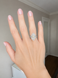 Vintage Filigree Diamond 14k White Gold Ring