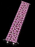 Estate Designer William Levine 115cttw Pink Sapphire, 7cttw Ruby and Diamond 18Kt White Gold Bracelet