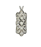 Art Deco Style Diamond 14K White Gold Filigree Pendant