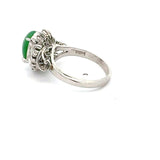 Estate 2.00 ct Jadeite Diamond Platinum Ring 14820