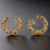 Estate In "The Style Of Cartier" Diamond Emerald Sapphire Ruby 18K Yellow Gold Earrings 15009