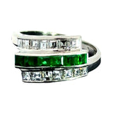 Estate Fine Emerald .59 cttw Diamond .80 cttw Ring 15266