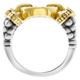 Estate LAGO'S CAVIAR Collection Diamond 18k Yellow Gold/Silver Ring