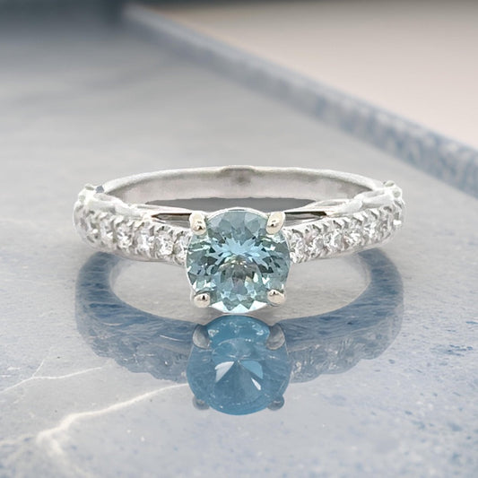 Maya Lianna Aquamarine and Diamond Ring 14864