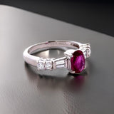 Estate 1.11 ct Oval Ruby and .39 cttw Diamond Platinum Ring 15259