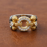 Estate LAGO'S CAVIAR Collection Diamond 18k Yellow Gold/Silver Ring