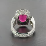 Important Estate Custom Designed 6.00 ct Cushion Cut Rubellite 2.71 cttw Diamond 14K White Gold Ring 15051