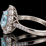 Designer M.C. Marchisio Natural Paraiba & Diamond 18KT White Gold Ring