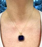 Estate 53.20 ct Tanzanite Sugarloaf & Diamond Pendant 15767