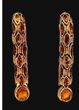 Estate Italian Designer 12.00 cttw Citrine Drop 18K Yellow Gold Earrings 14315