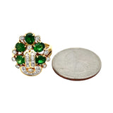 Estate 4.00 cttw Oval Tsavorite & Diamond 18K Yellow Gold Ring 15361