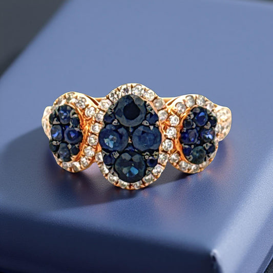 Effy 1.13 ctw Sapphire, Diamond and 14K Rose Gold Ring
