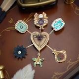 Estate Multi Gemstone 14K Yellow Gold Brooch 15664