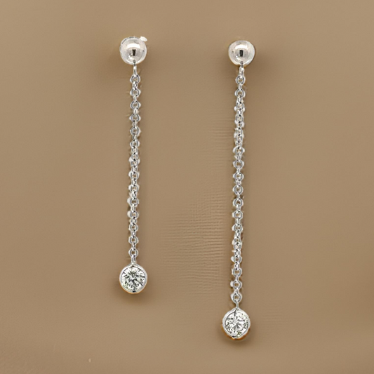 Maya Lianna 14K White Gold Dangle Diamond Earrings 14888