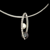 Estate Designer A & Z Pearl Diamond Necklace 13860