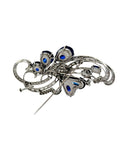 Estate 33.22 cttw Fine Sapphire and 3.33 Diamond Platinum Pendant/Brooch 15466