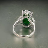 Estate 4.75 ct Jadeite Diamond Platinum Ring 14985