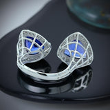 Tanzanite, Diamond and 18K White Gold Ring