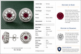 Modern Gem Ruby and Diamond 18Kt White Gold Earrings