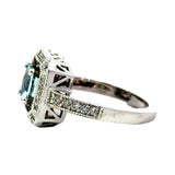 Estate Aquamarine Diamond Ring 15426