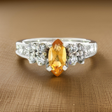 Uni Design Citrine and Diamond Ring 14852