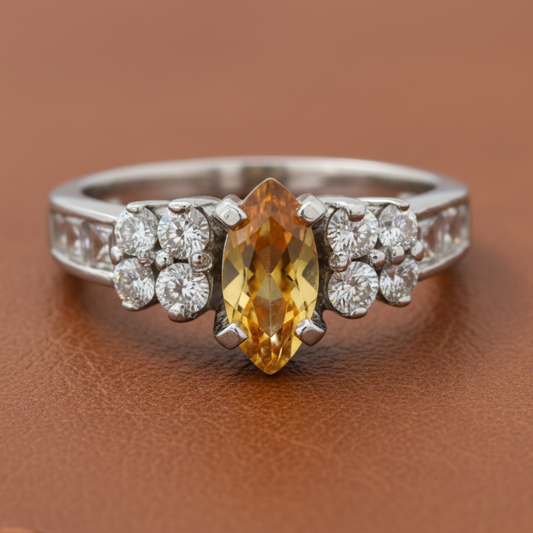 Uni Design Citrine and Diamond Ring 14852