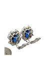 Estate Sapphire No Heat Madagascar (AGL) and Diamond Halo Earrings 15247