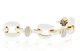 Designer Roberto Legnazzi White Enamel &  Diamond 4.20 cttw Yellow Gold Bracelet 01167