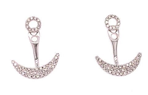 Clyde Duneier Anchor Diamond 14K White Gold Earrings