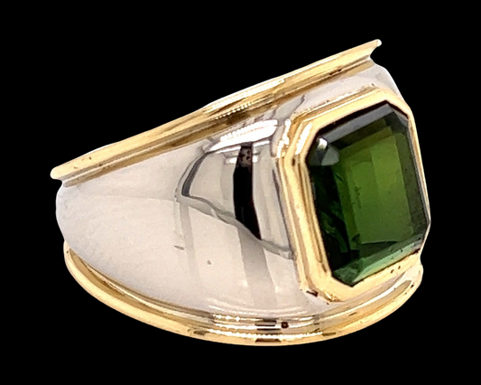 Estate 5.30 ct Green Tourmaline Ring 12271