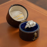 Art Deco .97cttw Old European Cut Platinum and 14K Yellow Gold RIng