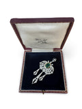 Vintage Emerald and Diamond 18K Yellow and White Gold Pendant