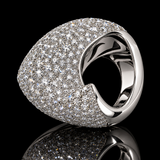 Estate Italian Del Duca 5.44 cttw Diamond 18K White Gold Ring