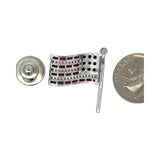 The Presidential  American Flag Diamond, Ruby, Sapphire Lapel Brooch 14K White Gold 15278
