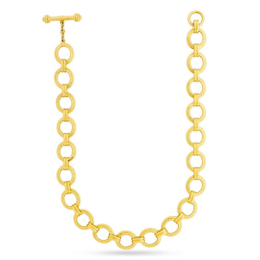 Designer Elizabeth Locke 19K Yellow Gold Link Necklace