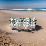 Estate Aquamarine and Diamond 14K White Gold Ring 15503