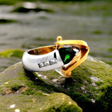 Estate Tsavorite and Diamond 18K WG/YG Ring 15508