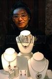 Designer Kazuo Ogana Diamond and Kunzite Platinum and 18kt Yellow Gold Ballet Dancer Pendant/Brooch