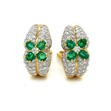 New Designer Prestige 1.56 cttw Emerald 2.16 cttw Diamond Drop Earrings 13769