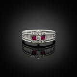 Vintage Ruby & Diamond Platinum Ring