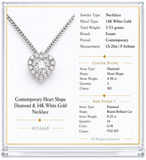 Modern Heart Shape Diamond & 14K White Gold Necklace